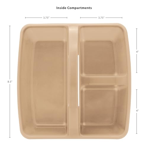 Teacher Created Resources Light Brown Portable Plastic Storage Caddy 6-Pack for Classrooms, Kids Room, and Office Organization, 3 Compartments