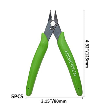 10Pack Wire Cutters Precision Electronic Flush Cutters Mini Cutting Pliers for Ultra-fine Cutting Needs (Grass Green) - color: Grass Green, size: 10Pack