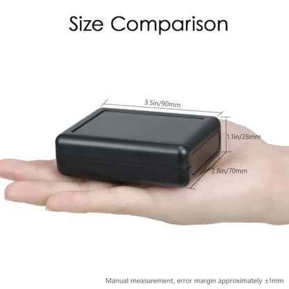LeMotech Project Box 10 Pieces ABS Plastic Electrical Project Case Small Junction Box for Electronics Black 3.5 x 2.8 x 1.1 inch (90 x 70 x 28 mm) - size: 3.5" x 2.8" x 1.1"(10pc)