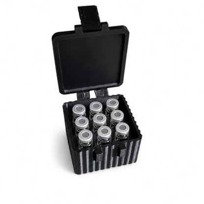 Peptide Case for Fridge, Vial Storage Box Holds 9 Vials 2ml 3ml, Black - color: Black