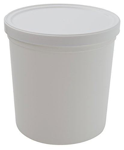 454435 PPCO Natural White Opaque Disposable Specimen Container with Lid, 2000ml Capacity (Case of 50)
