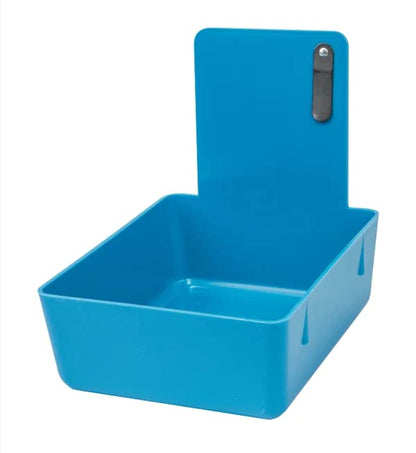 4/Pk Dental Lab Pan Medium Plastic Dental Medical Pro Lab Working Pan with Stainless Steel Clip (Blue) - color: Blue
