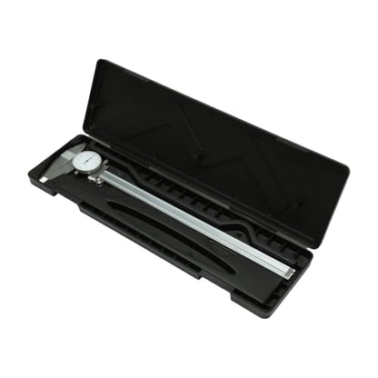 HFS 0-8 Inch Dial Caliper, ±0.001 Inch Accuracy, 4-Way Precision Measuring Tool for Inside, Outside, Depth and Step Measurements, Shockproof Design with Protective Storage Case - size: 0-8" Stainless Steel