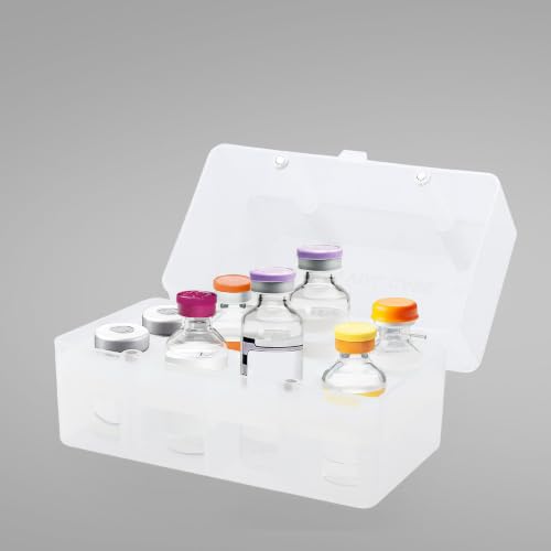 Insulin Vial Storage Box Holder for Fridge, 8 Slots - color: White