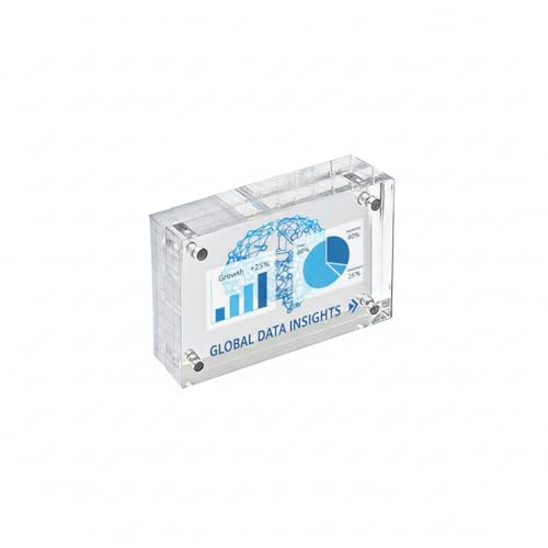 Azar Displays 104438 Clear Acrylic Magnetic Photo Frame Block 4.5x3 - size: 4.5in x 3in Vertical/Horizontal