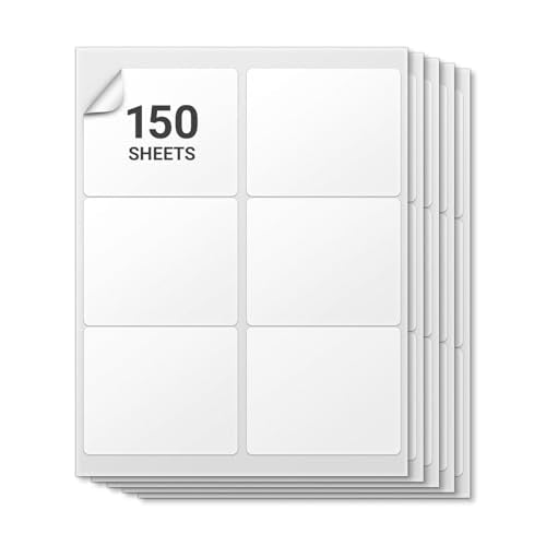 Blank Rectangle Labels, White, 4" x 3.33" - size: 4" x 3.33"