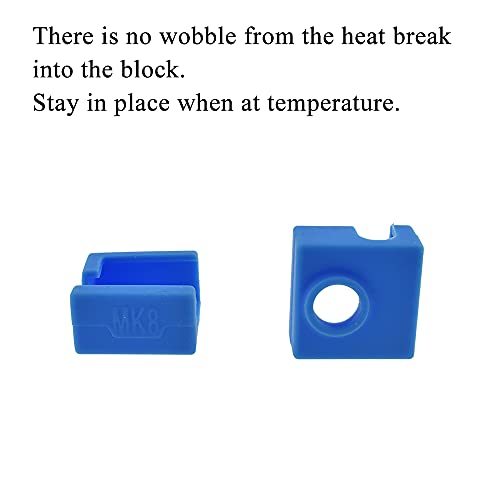 Hahiyo 3D Printer Silicone Sock Cover Help Heat Stabilize Cooling Hold Secure Easy Clean Replace for Mk7/8/9 Hotend Extruder Creality Ender 3/3 5/5 Pro Cr-10/10s Anet A8 5pcs Blue - size: 3D PrinterSilicone-MK8-Blue-5Pcs