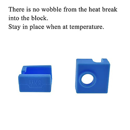 Hahiyo 3D Printer Silicone Sock Cover Help Heat Stabilize Cooling Hold Secure Easy Clean Replace for Mk7/8/9 Hotend Extruder Creality Ender 3/3 5/5 Pro Cr-10/10s Anet A8 5pcs Blue - size: 3D PrinterSilicone-MK8-Blue-5Pcs
