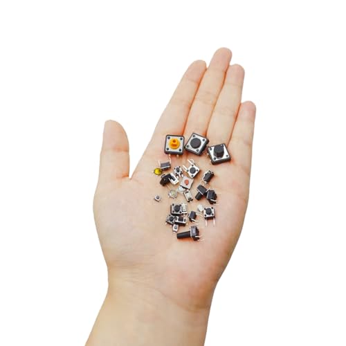 375PCS 26Values Micro Momentary Tactile Push Button Switch Assortment Kit 2 Pins/3 Pins/4 Pins Tact Pushbutton Switches Set - style: 375 PCS 26 Values