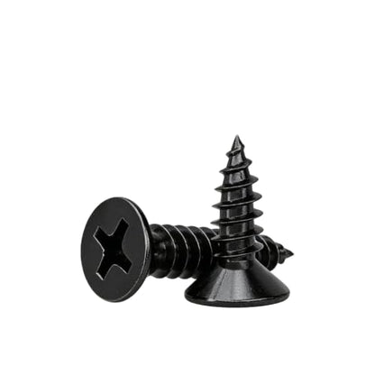 #4 Flat Head Phillips Wood Screws 150Pcs, Carbon Steel, 5/16" - color: Black, size: #4 x 5/16''-150pcs