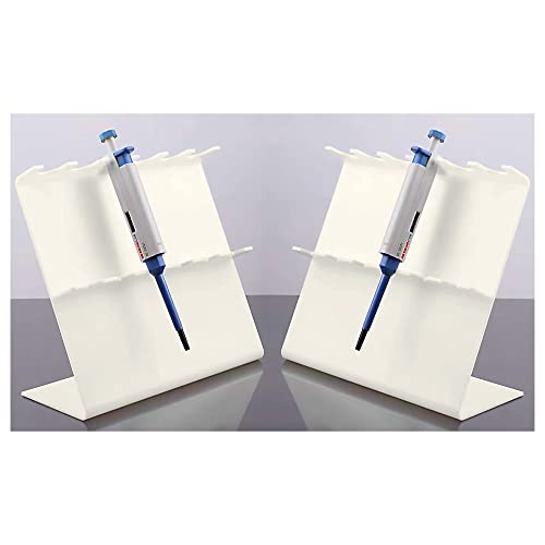 2pcs Pipettor Stand，Laboratory Pipette Stand ，Plastic Pipette Rack Hold up to 6 Pipettors (Doesn't Include Pipettors)