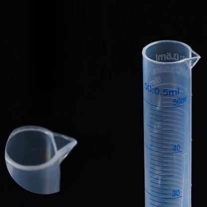 2 Pcs Plastic Measuring Graduated Cylinders Transparent Graduated Cylinder Beaker Lab Test Tube Liquid Measuring Tool with 2 Sided Marking 50 ml - size: 50 ml