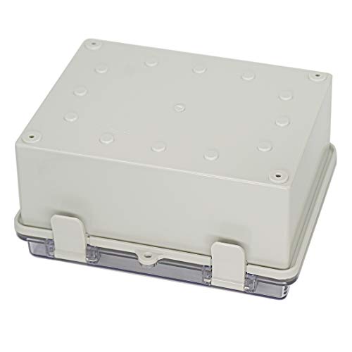 Zulkit Junction Box ABS Plastic Dustproof Waterproof IP65 Electrical Boxes Hinged Shell Outdoor Universal Project Enclosure Clear Cover with 2 Cable Glands 8.7 x 6.7 x 4.3 inch (220x170x110 mm) - size: 8.7" x 6.7" x 4.3"