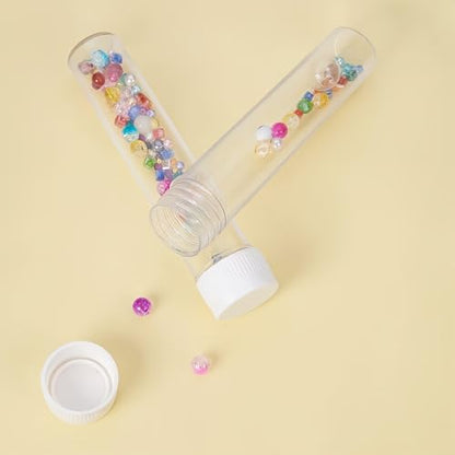 12PCS 25ml Plastic Sample Bottles Tubes Vials Mini Clear Storage Container Case with Screw Cap Small Test Tubes