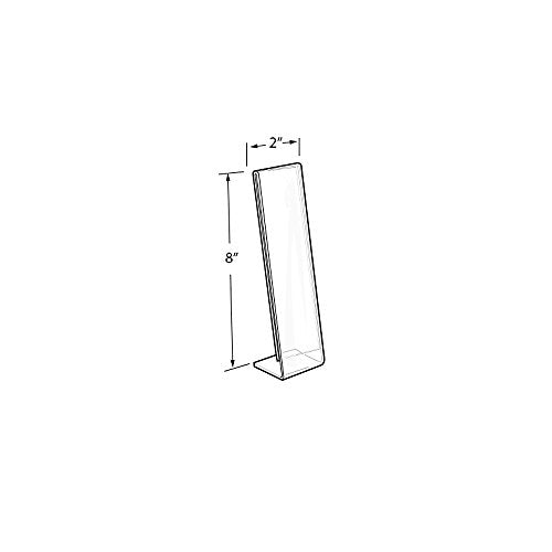 Azar Displays 112768 2" W x 8" H Vertical L-Shaped Sign Holder-10pk - size: 2 in W x 8 in H Vertical
