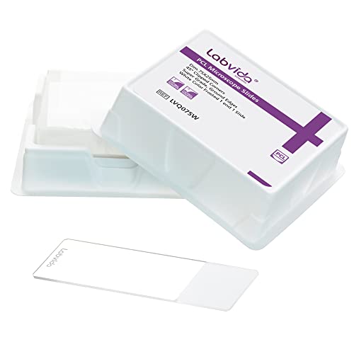 72pcs Positive Charged Microscope Slides, Adhesive Frosted Glass Slides, Super White Glass, Fine Polished Edges, 45° Safety Corners, Dim. 75X25mm, PCL Series, LVQ075W - color: 72pcs, PCL Positive Charged Slides