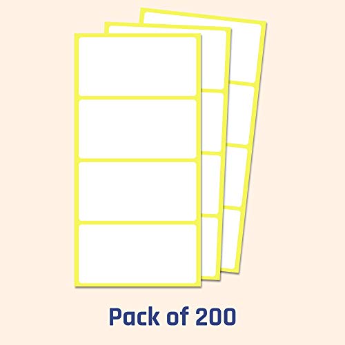 200 Pack, 4" x 2", Labels Stickers for Storage Bins - Matte White - size: 200 Pack