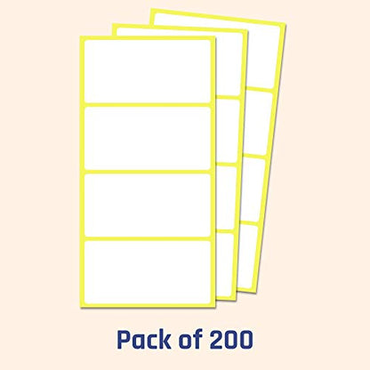 200 Pack, 4" x 2", Labels Stickers for Storage Bins - Matte White - size: 200 Pack