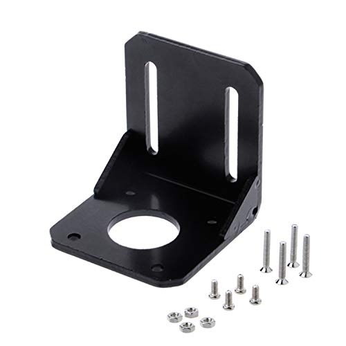 Black 42mm NEMA17 Stepper Motor Mounting Bracket with Screws, Alloy Steel L-Shape Fixed Seat, Stepper Motor Holder - size: 42 mm