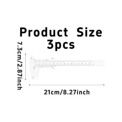 3PCS Black Blue White Plastic Vernier Caliper Mini Measuring Tool - color: Black Blue White