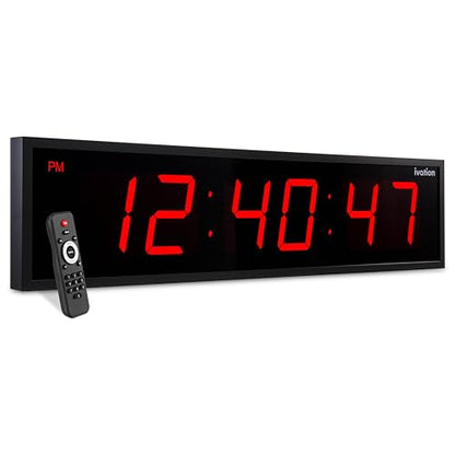Ivation Oversized Digital Wall Clock with Large LED Display & Timer, 72" - color: Red, size: 72" Inch