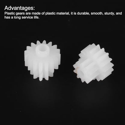 MECCANIXITY 20 Pcs Plastic Gears 16 Teeth Plastic Motor Gear Model 16102B Reduction Gear for RC Car Model DIY Robot (White, Module 0.5)