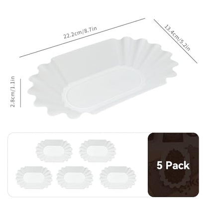 CAFEMASY Coffee Beans Cupping Sample Tray Reusable Plastic Plate for Scooping and Weighing, Display Sample Coffee Beans (5pcs-White) - color: 5pcs-white