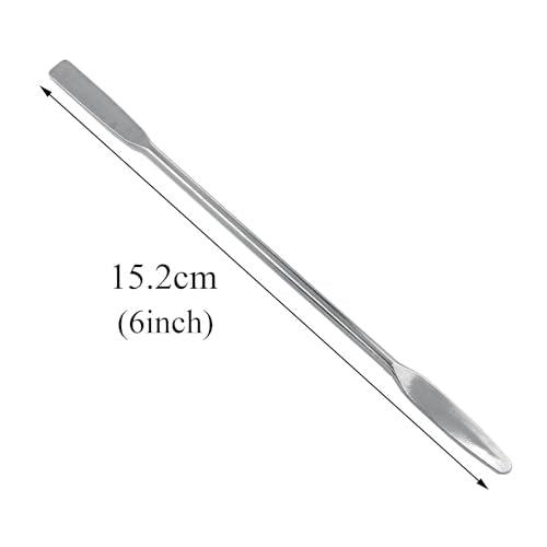 Stainless Steel Lab Laboratory Mini Double-Ended Spatula Semi-Micro Shovel Conical Arrow End Flat End -4PCS