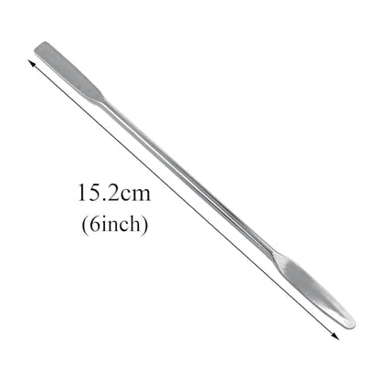 Stainless Steel Lab Laboratory Mini Double-Ended Spatula Semi-Micro Shovel Conical Arrow End Flat End -4PCS
