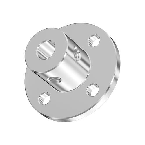 2Pcs 4mm ID 10mm OD Flange Shaft Rigid Coupling, Silver