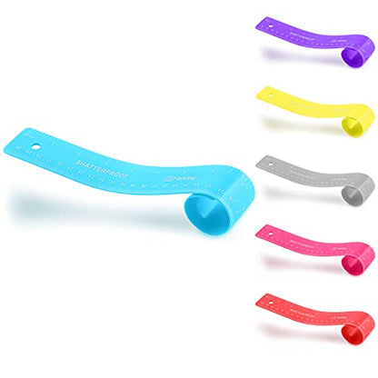 Flexible Ruler Blue, 12 in (30 cm) Soft Plastic Shatter Resistant Straight Edge Ruler, Bendable Kids & Adults Ruler w/Inches & Metrics Also Available in Pink, Purple, Red, Grey, Green, 1 Pc –By Enday - color: Blue