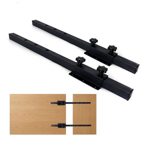 Heavy Duty Table Extension Brackets (Set of 2), 26" Steel Support Rails for DIY Dining Table Leaf, Matte Black Steel Hardware for Extending Solid Wood Dining Tables - size: 26 Inch (2-Pack)