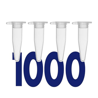 Kashi Scientific 0.2mL Clear Snap Cap PCR Tube with Graduation, Lab Grade Polypropylene Plastic [0.2mL, 1000] - size: 0.2mL