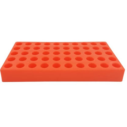 lab Vial Holder for 2ml HPLC Sample Bottles,50-Well (Well Diameter:0.51inch) Sample Bottles Racks,Stackable Test Tube Racks，Sample Vial Rack(1pcs：Orange)