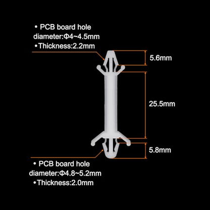 PATIKIL 60PCS PCB Board Isolation Column, Nylon Reverse Locking Circuit Board Clips Standoff Double Head Insulation Bracket Support Height 25.5mm /1" - size: 25.5mm /1"