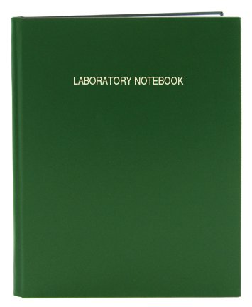 BookFactory Green Lab Notebook, Grid, Hardbound, 240 Pages - color: Green, size: 8 x 10 - 240pg
