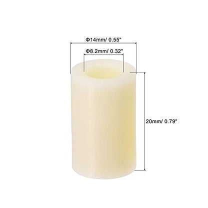 uxcell ABS Round Spacer Washer ID 8.2mm OD 14mm Length 20mm Plastic Standoff for 3D Printer, TV Wall Mounting, Electrical Outlet, Beige, 100Pcs - size: 20mm