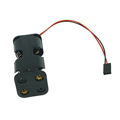 RC 4 Cell AA Battery Holder with Futaba FUT JR Plug/3-Pin Servo Connector | 6V Battery Holder with Dupont Connector | Battery Holder for Receiver Cars Heli Planes Boats