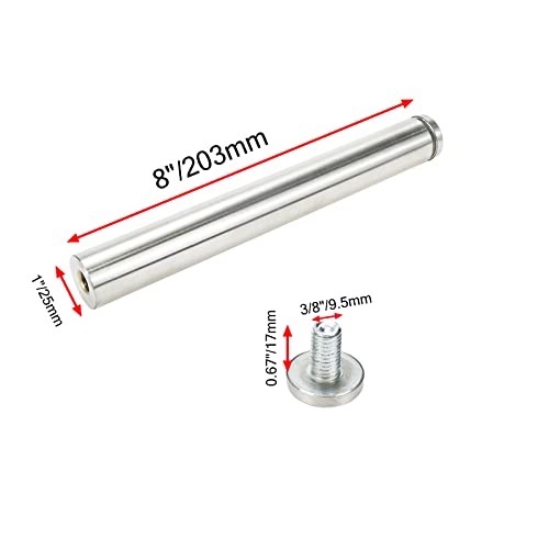 Sign Standoff Screws 1" Dia 8" Length Glass Standoff Bolts Stainless Steel 3/8" Thread Dia Advertising Screws - 4pcs - size: 1" Dia x 8" Length 4pcs
