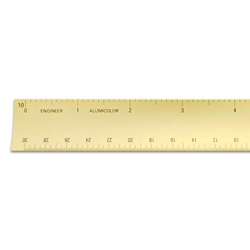 Alumicolor 6-inch Aluminum Engineer Hollow Scale for School, Office, Art and Drafting, 6IN, Gold - color: Gold, size: 6IN, style: Engineer
