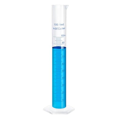 100ml Plastic Measuring Graduated Cylinder, Polypropylene Plastic, 2-Sided Marking, Ideal for Science, School and Home Lab, HUAOU, Pack of 1 - size: 100ml