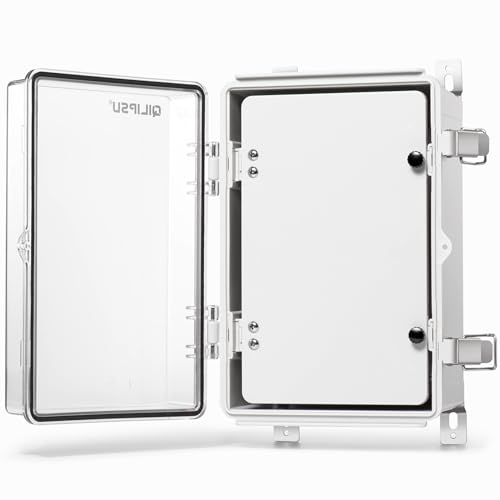 QILIPSU Outdoor Electrical Box Waterproof Junction Box 11.8"x7.9"x6.7" - color: Clear with Inner Door, size: 11.8"x7.9"x6.7"