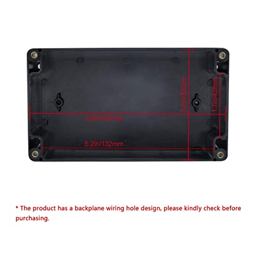 LeMotech Project Box ABS Plastic Junction Box IP65 Waterproof Electrical Boxes Universal Enclosure Black 6.2X 3.5X 2.4 inch (158x90x60mm)（Pack of 2） - color: Black (2 packs), size: 6.2" x 3.5" x 2.4"