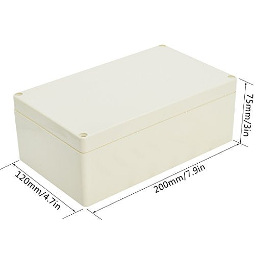 LeMotech Waterproof Dustproof IP65 ABS Plastic Junction Box Universal Electric Project Enclosure Pale Gray 7.9 x 4.7 x 2.95 inch (200 x 120 x 75 mm) - size: 7.9"x4.7"x2.95"