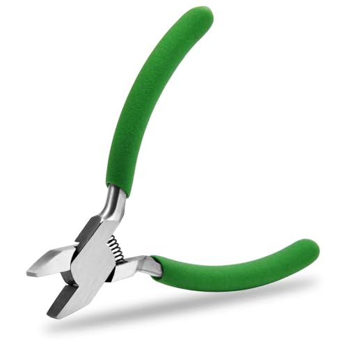 SPEEDWOX 5 Inch Short Flat Nose Pliers for Jewelry Making - Smooth Jaw Spring Loaded Pliers with Comfort Grip, Wire Bending Wrapping Straightening Tool & Beading Craft DIY Projects - style: Short Flat Jaw