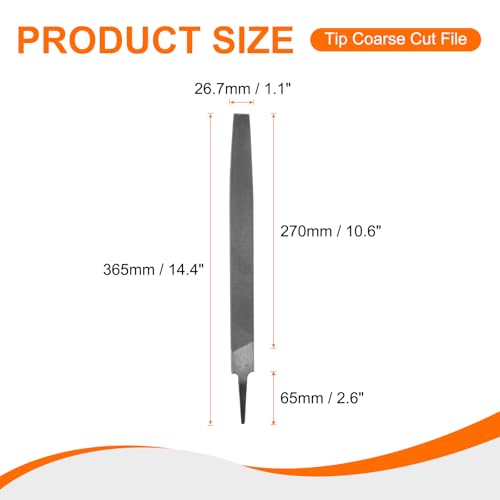 HARFINGTON Tip Coarse Cut File High Carbon Steel Double Cut Teeth 12" - size: 12", style: Coarse
