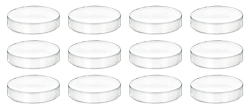 12PK Plastic Petri Dishes with Lids - 2" Diameter, 0.5" Depth - Molded in Polypropylene - Reusable, Autoclavable - Translucent - Eisco Labs