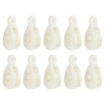 PATIKIL Mini Nylon Pulley Wheel 0.35" ID 2.36" L 10Pcs Single Sheave - size: 0.35" ID 2.36" L