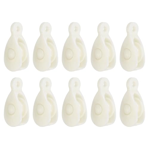PATIKIL Mini Nylon Pulley Wheel 0.35" ID 2.36" L 10Pcs Single Sheave - size: 0.35" ID 2.36" L