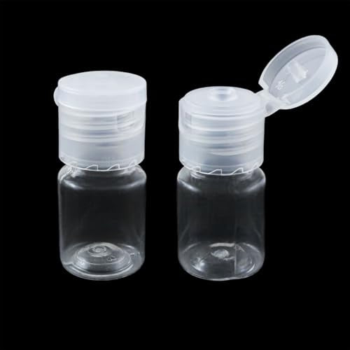 20PCS Flip Top Clear Plastic Sample Bottles Laboratory Travel Essential Oil Medication Storage Portable Cosmetic Sample Containers 5ml 46x22mm